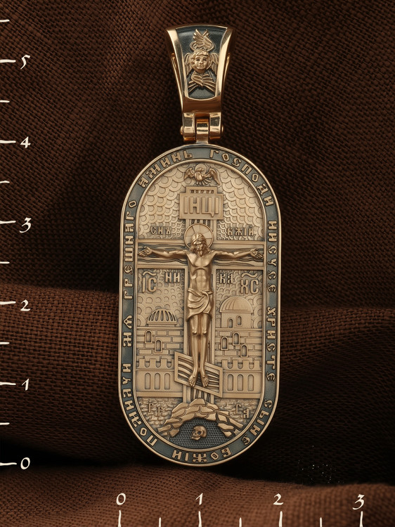 Нательная икона из красного золота 585 пробы