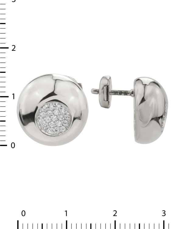 Серьги из белого золота 585 пробы c бриллиантами