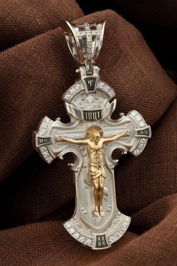Крест из серебра и золота