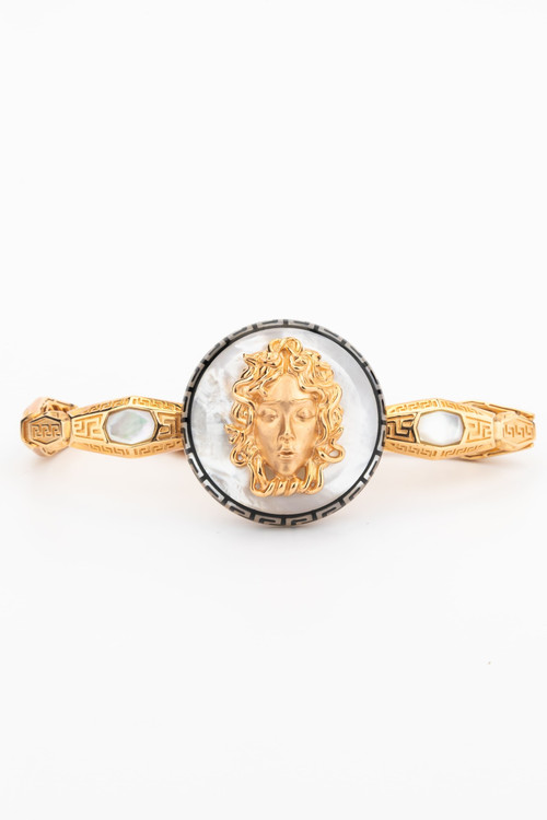 Браслет из красного золота 585 пробы c эмалью и перламутром