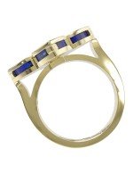 Кольцо из лимонного золота c бриллиантами и лазуритом