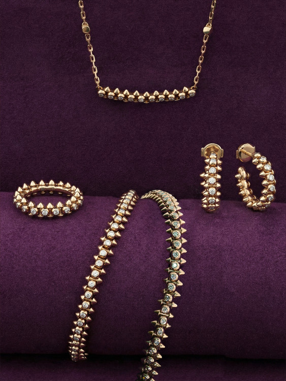 Кольцо из красного золота 585 пробы c бриллиантами