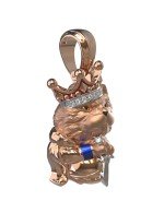 Подвеска из золота c эмалью, бриллиантами и рубином