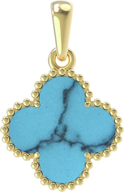 Подвеска из лимонного золота 585 пробы c бирюзой