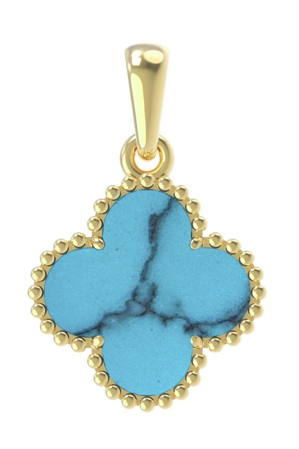Подвеска из лимонного золота c бирюзой