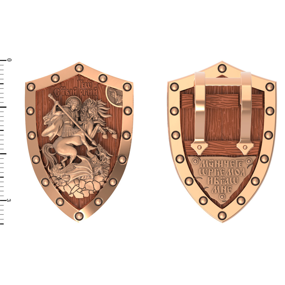 Нательная икона из красного золота 585 пробы c деревом груши