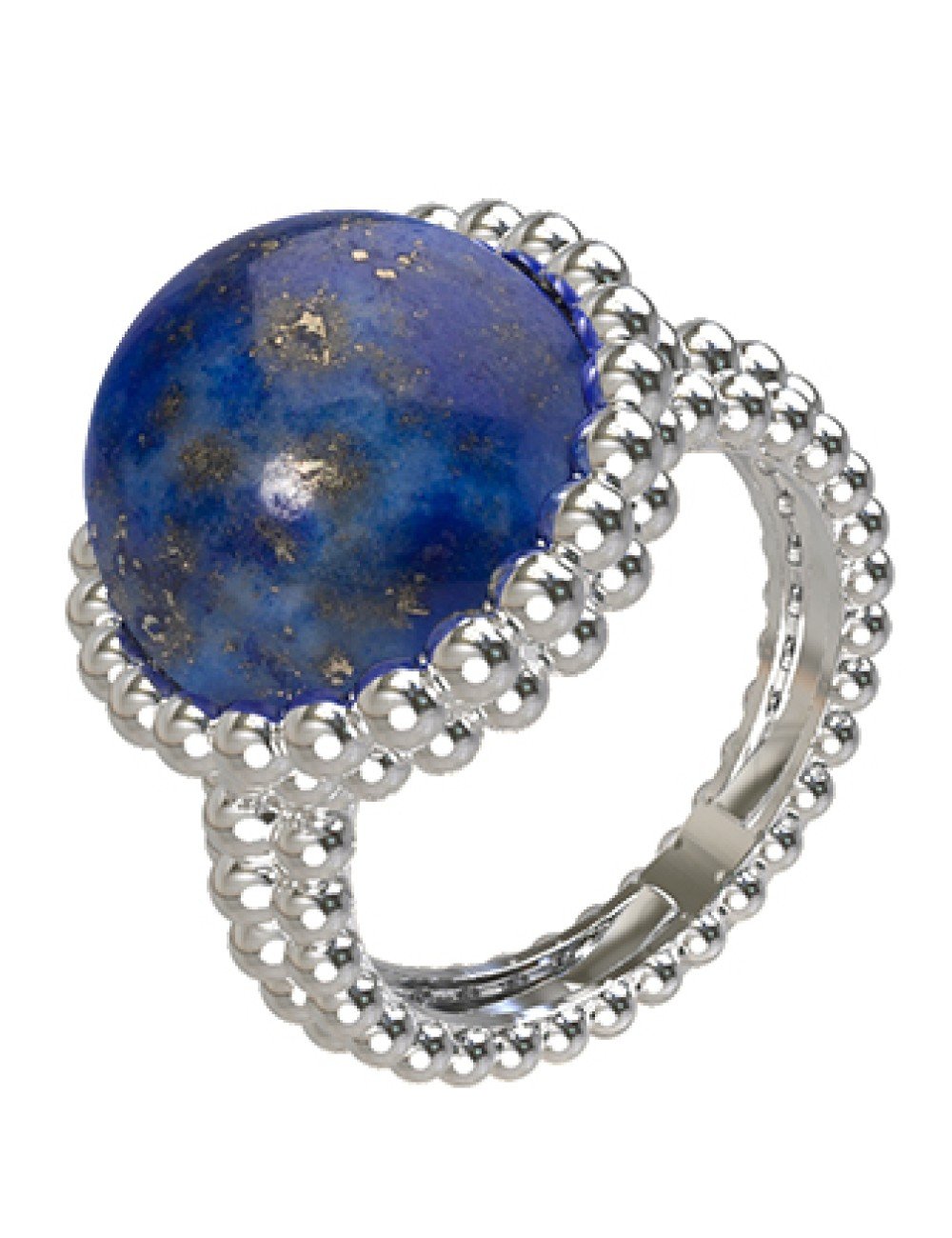 Кольцо из белого золота c лазуритом