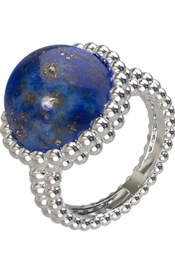 Кольцо из белого золота c лазуритом