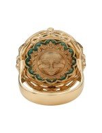 Кольцо из золота c бирюзой и лазуритом