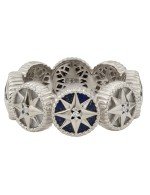 Кольцо из белого золота c бриллиантами, лазуритом и перламутром