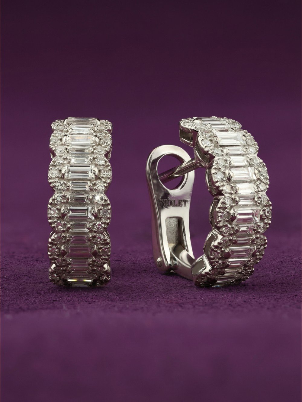 Серьги из белого золота c бриллиантами