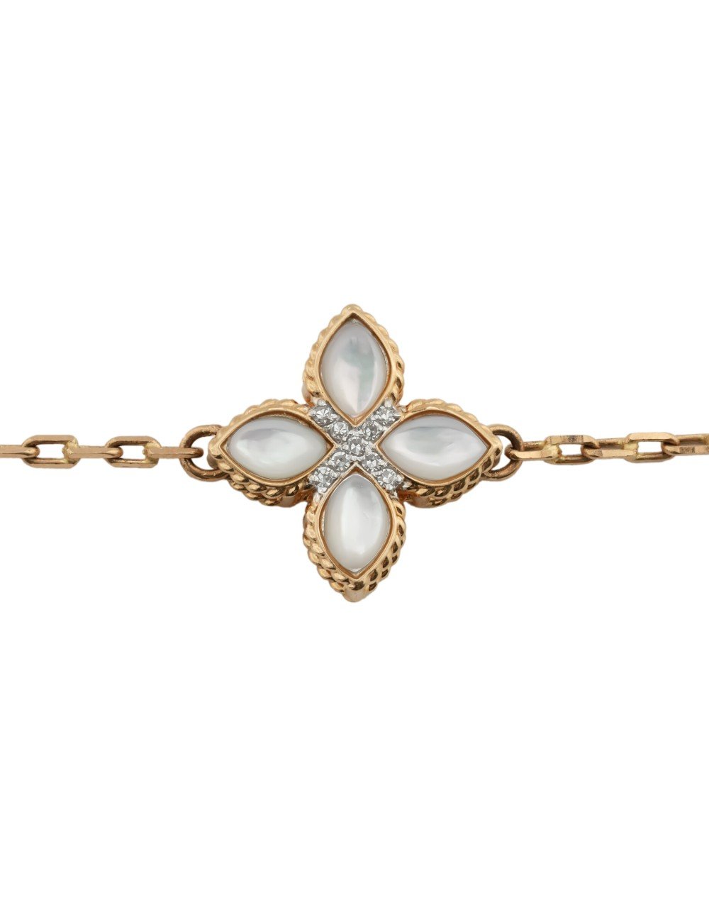 Браслет из золота c бриллиантами и перламутром