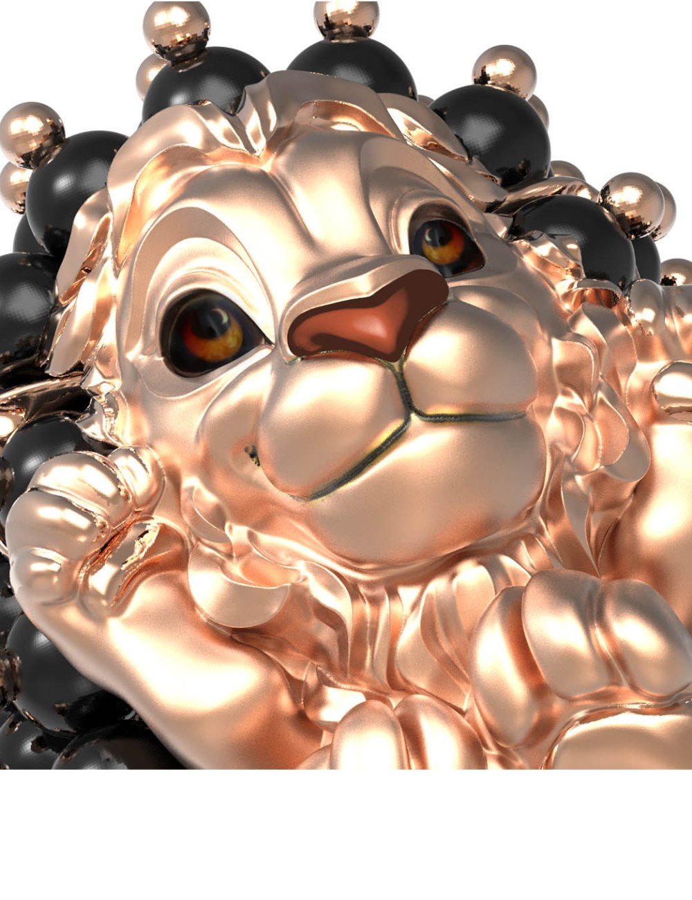 Кольцо из золота c эмалью и ониксом