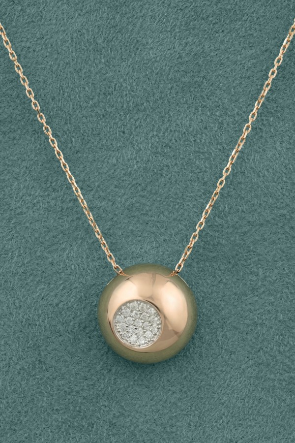 Колье из красного золота 585 пробы c бриллиантами