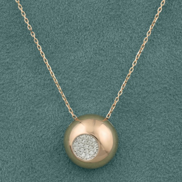 Колье из красного золота 585 пробы c бриллиантами