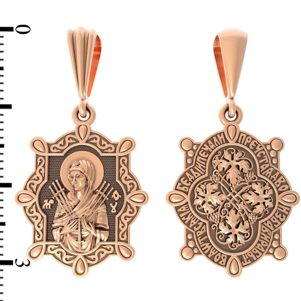 Образок из красного золота 585 пробы