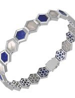 Браслет из белого золота c лазуритом и перламутром