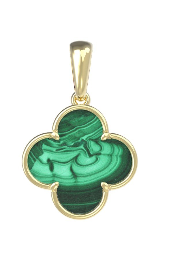 Подвеска из лимонного золота c малахитом