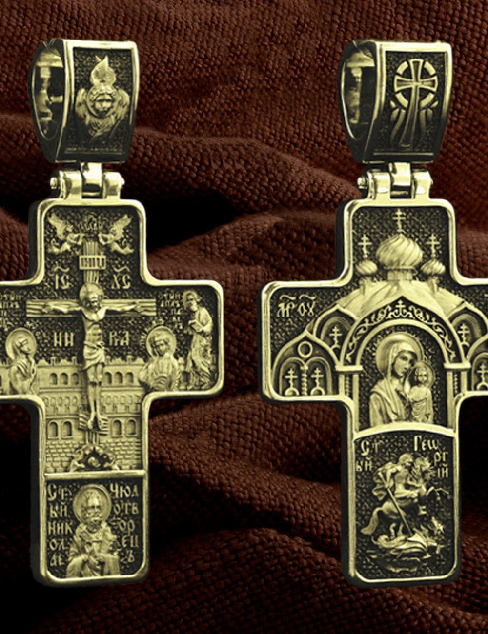 Крест из лимонного золота