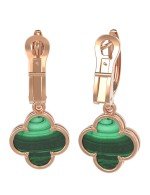 Серьги из золота c малахитом