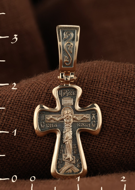 Крест из красного золота 585 пробы