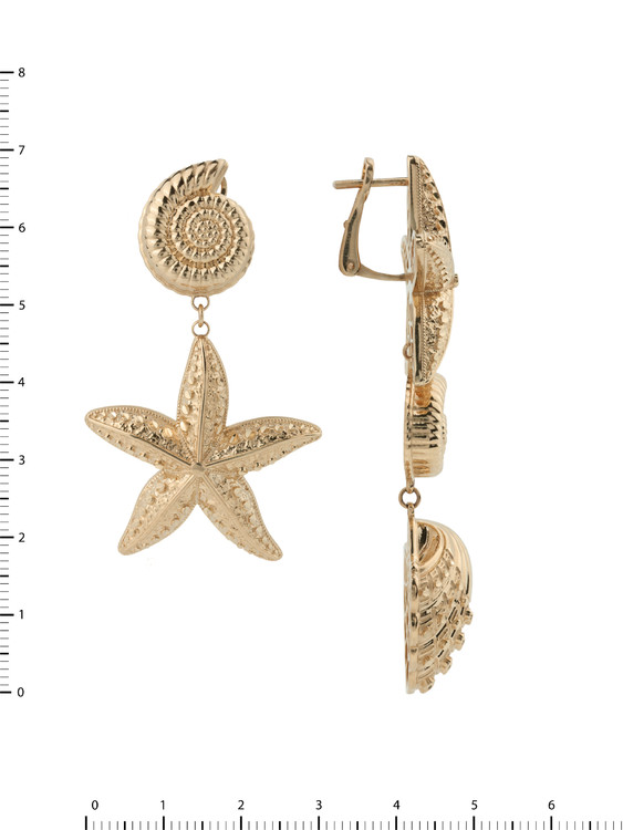 Серьги из красного золота 585 пробы