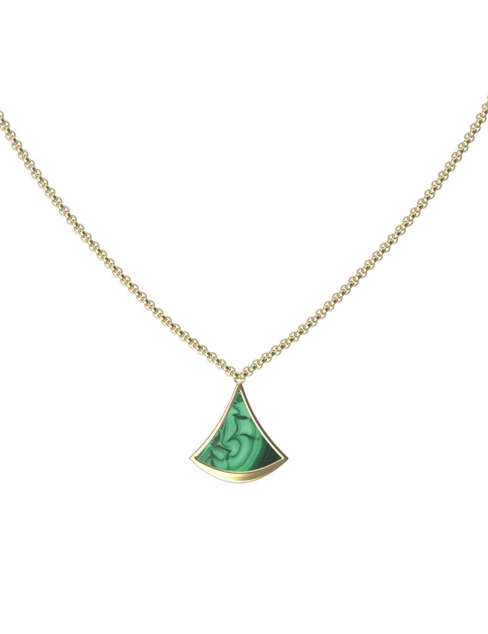 Колье из лимонного золота c малахитом