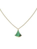 Колье из лимонного золота c малахитом