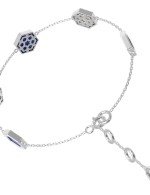 Браслет из белого золота c лазуритом и перламутром