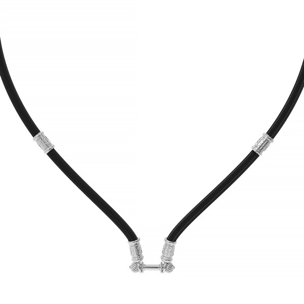 Цепь-шнурок шелк из белого золота 585 пробы c шёлковым шнурком