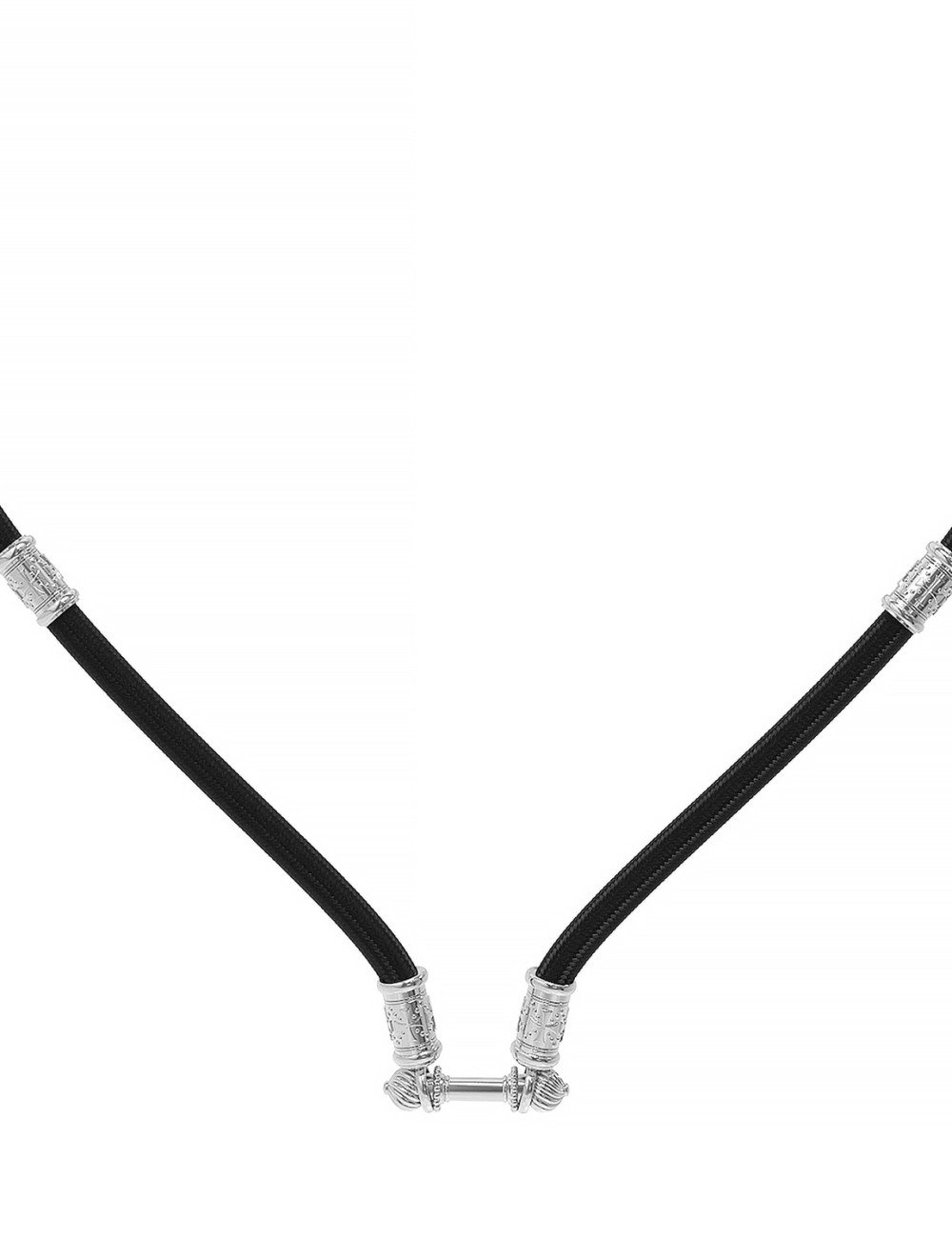 Шнурок шёлковый из белого золота c шёлковым шнурком