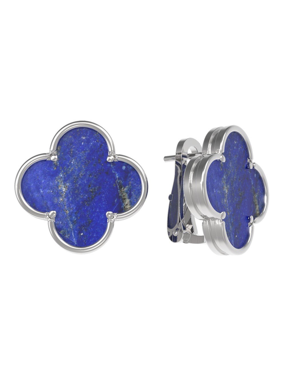 Серьги из белого золота c лазуритом