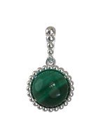 Подвеска из белого золота c малахитом