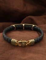 Браслет из лимонного золота c шнурком