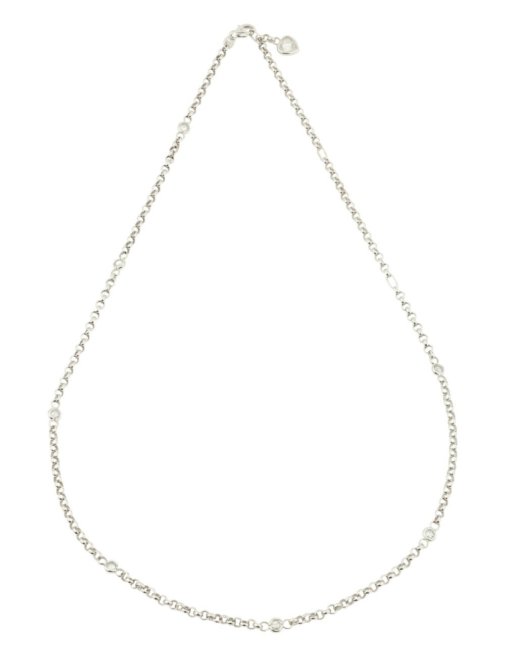 Цепь из белого золота c фианитом