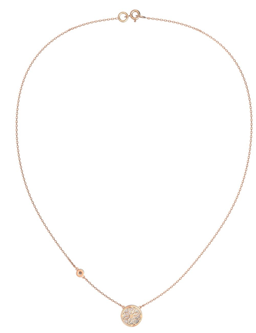 Колье из золота c бриллиантами и перламутром