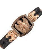 Браслет из золота c эмалью, шнурком и ониксом