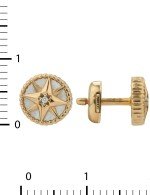 Серьги из золота c бриллиантами, малахитом и перламутром