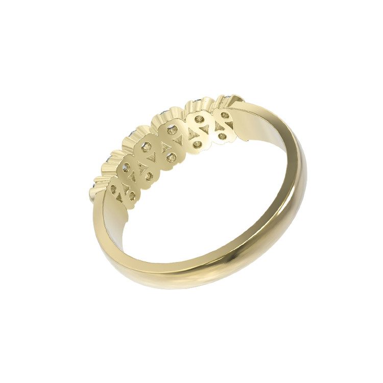 Кольцо из лимонного золота 585 пробы c бриллиантами