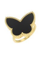 Кольцо из лимонного золота c ониксом