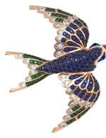 Подвеска из золота c эмалью и фианитом