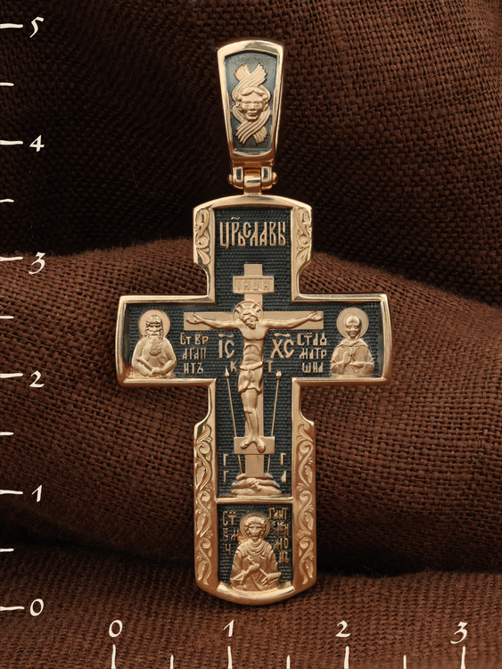 Крест из красного золота 585 пробы