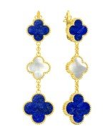 Серьги из лимонного золота c лазуритом и перламутром