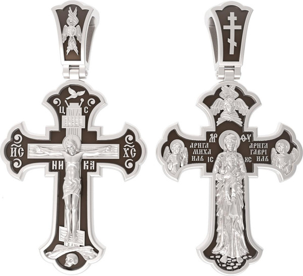 Крест из белого золота 585 пробы