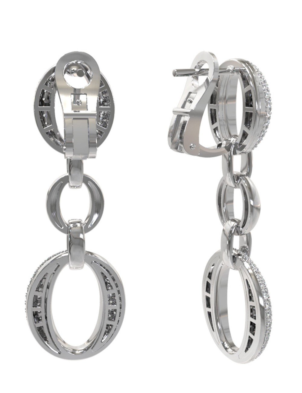 Серьги из белого золота c бриллиантами