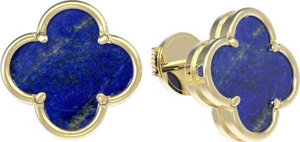 Серьги из лимонного золота c лазуритом