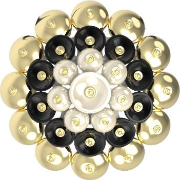 Подвеска из лимонного золота 585 пробы c ониксом и перламутром