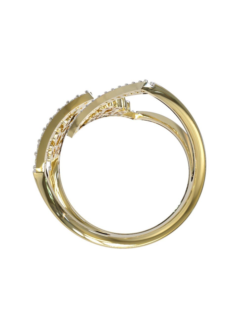 Кольцо из лимонного золота c бриллиантами