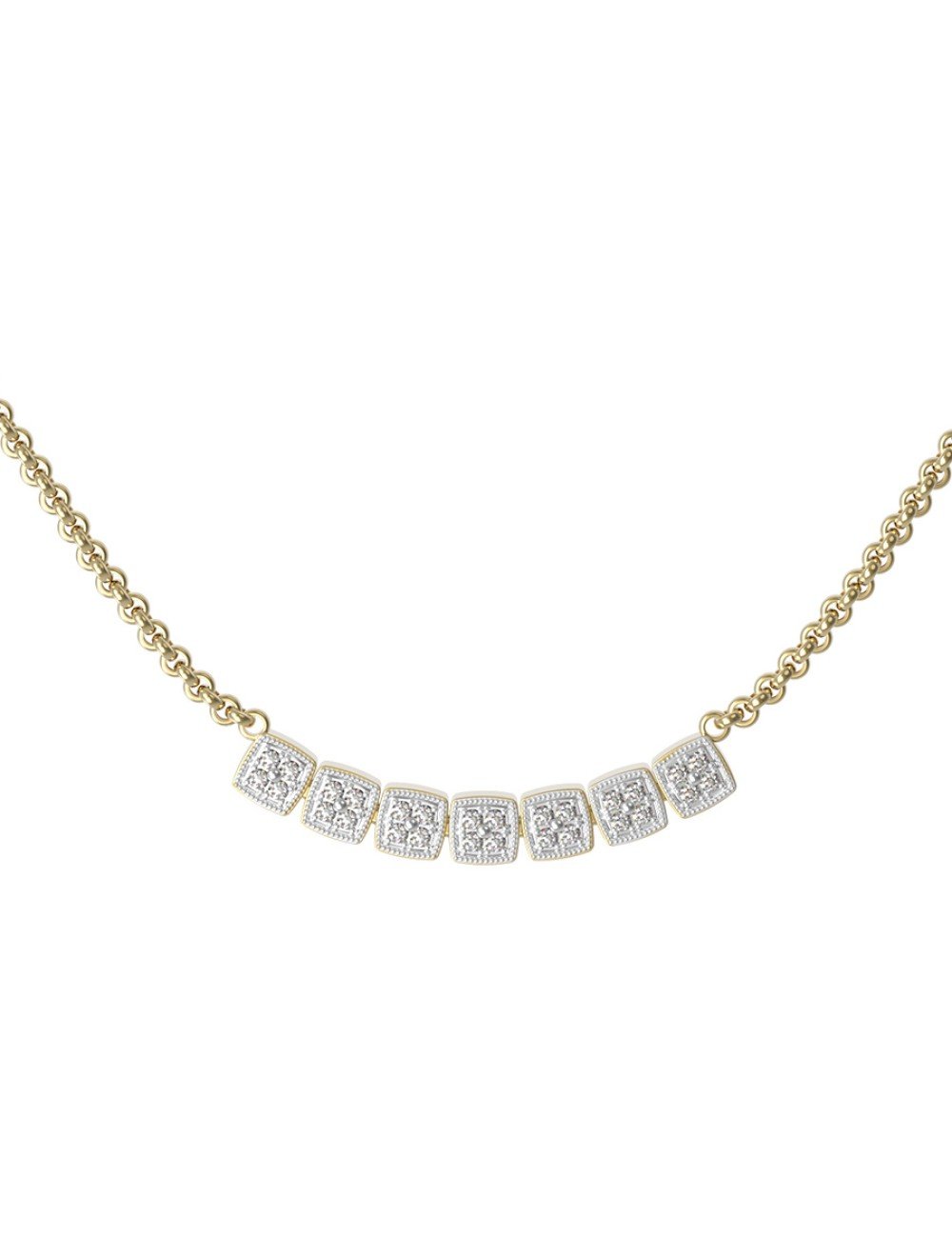 Колье из лимонного золота c бриллиантами