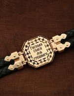 Браслет из золота c шнурком и ониксом